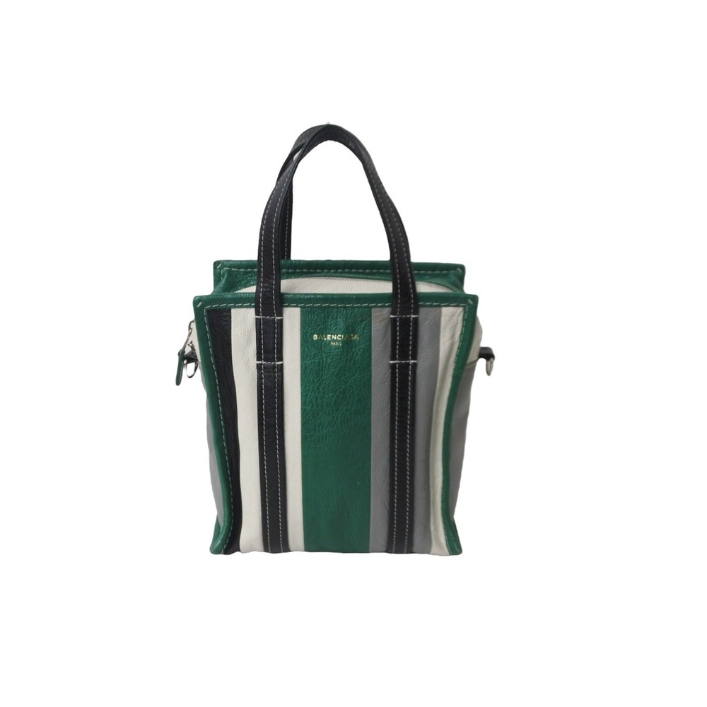 BALENCIAGA Bazaar Shopper Handbag Logo Multicolored Lambskin - Picture 1 of 8